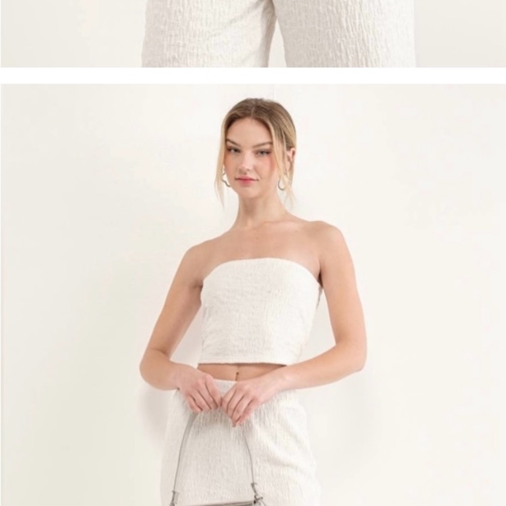 Summer dream pants set.. white extra long../ super comfortable... M